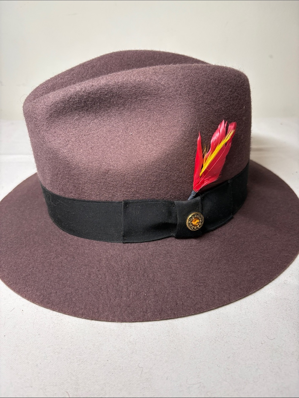Dorfman Pacific Subtle Plum Dick Tracy Fedora Size L